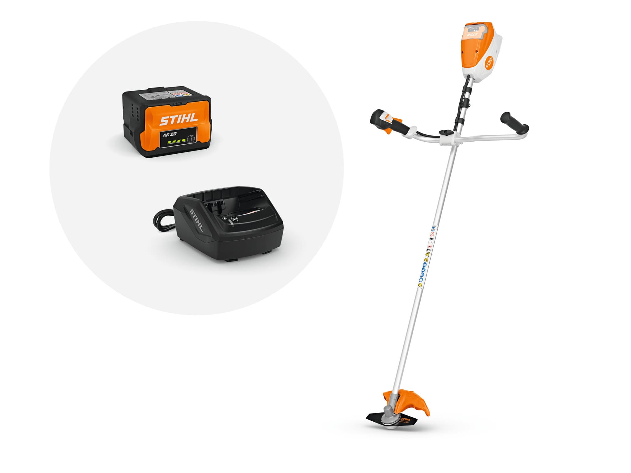 Motoguadaña STIHL FSA 80 con batería AK 20 y cargador AL 101